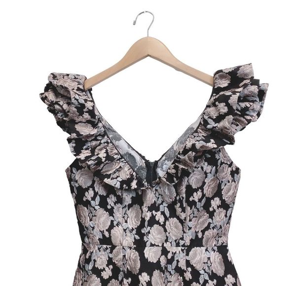 Free People X Saylor Small V Neck Brocade Maeve Mini Sexy Evening Homecoming - Picture 5 of 16